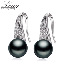 Pendientes de perlas naturales reales para mujer, joyería de plata de ley 925, joyería fina de cristal de agua fina 2024 - compra barato