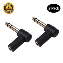 1/4 Inch TRS to 3.5mm Right Angle Adapter,6.35mm Male to 3.5mm Female 90 Degree Stereo Headphone Audio Adaptor Converter Connect 2024 - buy cheap