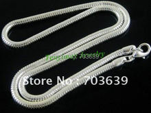 Fashion Silver Plated Snake Chain Necklace European Necklace Fit DIY Free Shipping 10pcs 2024 - buy cheap