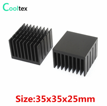 100 шт./лот 35x35x25 мм алюминиевый радиатор Радиатор для охлаждения электронных чипов 2024 - купить недорого