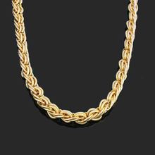 2015 fashion Men's Rope Necklace Knot Twist Yellow Gold Filled Link Chain GF Jewelry 2024 - buy cheap