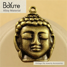 BoYuTe-figura de aleación de Zinc chapado en bronce antiguo de 20x29MM, colgante de Buda, accesorios para fabricación de joyas Diy, 40 unids/lote 2024 - compra barato