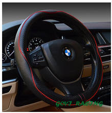 universal Car steering wheel cover black DIY Genuine Leather Cowhide Car Steering Wheel Cover high quality funda volante cuero 2024 - купить недорого