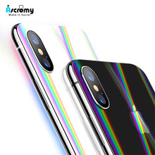 Ascromy Aurora Gradient Transparent Back Film Protection for Apple iPhone Xs Max X XR 8 Plus 7 6 6S Case Cover Phone Accessories 2024 - buy cheap