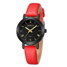 Simples marca de topo moda senhoras relógios couro feminino relógio de quartzo feminino fino casual pulseira reloj mujer vermelho relógios de couro 2024 - compre barato