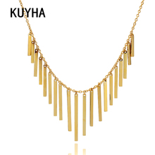 Gold Tassel Statement Necklace for Women/Men Minimalist Pendant Chain Choker Jewelry Collier Femme 2024 - buy cheap
