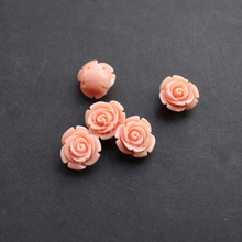 (10 gêmeos) 12mm cor rosa clara coral rosa cabochão flor coral para fazer joias 2024 - compre barato