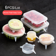 6Pcs/Lot Stretchable Silicone Food Fresh Keeping Saran Wrap Cover Multifunctional Reusable Food Wraps Seal Lid Cover Stretch 2024 - buy cheap