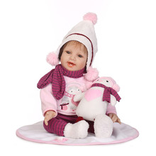 Кукла реборн силиконовая, Детская кукла 55 см, подарок на день рождения, 22 дюйма 2024 - купить недорого
