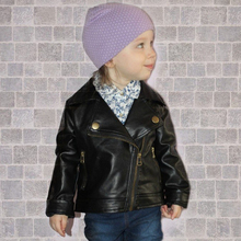 Jaqueta de couro ecológico infantil, jaqueta para meninas de 1 a 7 anos com zíper e punho fashion para motocicleta 2024 - compre barato
