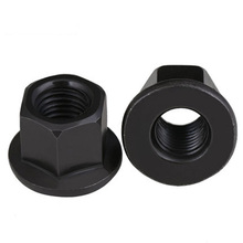 Tuercas de brida hexagonal de acero al carbono, accesorio negro de tuerca alta, M10, M12, M14, M16, M18, M20, 45 # 2024 - compra barato