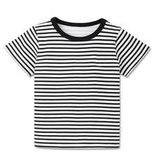 Children Boys Summer Striped T-shirts Baby Boys Sports Short Sleeve Tops Tees Shirt Kids Clothes 2-8 Years New 2024 - buy cheap