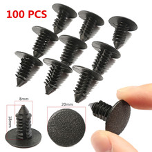 Auzan 20mm 100 Pcs Empurrador Fivela Cartão Buraco Painel de Guarnição de Plástico Preto Car Auto Pin Clips de Inicialização Rebites Empurre retentor clipe Prendedor 2024 - compre barato