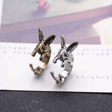 Женское Винтажное кольцо с кроликом ручной работы, модное кольцо в стиле ретро с животными 2024 - купить недорого