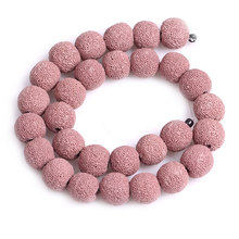 10-16mm Natural Round Matte Pink Lava Rock Stone Beads For Jewelry Making Beads 15'' Needlework DIY Beads Trinket For Women 2024 - buy cheap