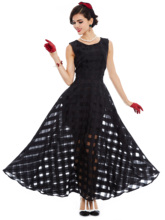 Women Dress Sleeveless Round Neck A-Line Black Women's Long Dress Casual Elegant Party Formal Dress Plus Size Vestidos 2024 - buy cheap