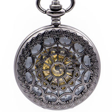 Топ Бренд Скелет Механические карманные часы для мужчин античное ожерелье Карманные & Fob часы брелок цепь PJX1365 2024 - купить недорого