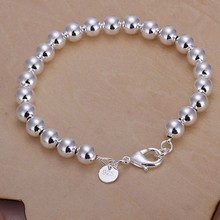 Free Shipping Wholesale silver bracelet, 925 fashion silver plated jewelry 8mm Hollow Beads Bracelet /XOHXTGBW JWVXAJBB 2024 - buy cheap