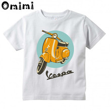 Children's Car Styling Vespa Design T Shirt Kids Great Casual Short Sleeve Tops Boys and Girls Funny T-Shirt 2024 - buy cheap