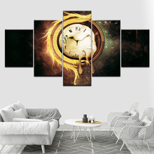 Burning pocket watch 5 Piece HD Wallpapers Art Canvas Print modern Poster Modular art painting for living room Home Decor 2024 - buy cheap