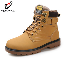 VESONAL 2018 Winter Fur Warm Male Boots For Men Casual Shoes Work Adult Quality Walking Rubber Brand Safety Footwear Sneakers 2024 - buy cheap