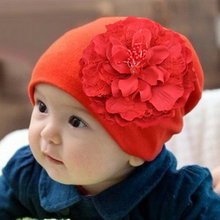 New2017 baby children girl Stretch Crochet Flower Hat kids caps hats&caps children accessories 2024 - buy cheap