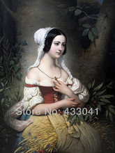 100% Hand Painted Classical Woman Canvas Painting For Living Room Decoration Modern Wall Art Portrait Oil Painting(No Frame) 2024 - buy cheap