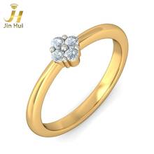 Jinhui Women The Little Blossom Ring Solid 18K Yellow 750 Gold 0.128CT Natural Diamond  Jewelry  Free Engraving 2024 - buy cheap