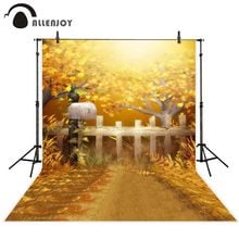 Allenjoy backdrop photocall trees fence shine outdoor autumn scenery photo background photography studio shoots prop photophone 2024 - buy cheap