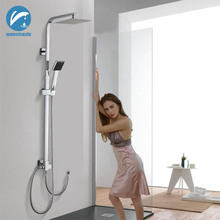 Chrome Bathroom Rainfall shower Faucets set Wall Mounted Shower mixer Tap 8''  Shower Head  Bathroom Mixer Shower Bathtub Taps 2024 - buy cheap