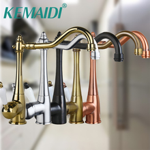 KEMAIDI  Kitchen Sink Faucet Mixer Taps  Antique Copper /Chrome / ORB / Gold Finish Swivel Brass Finish Deck Mounted Tap 2024 - buy cheap