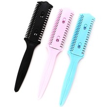 Two-sided 1pcs Random Hair Razor Comb Handle Hair Razor Cutting Thinning Comb Home DIY Trimmer inside with Blades Hair Brush 2024 - buy cheap