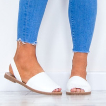Sandalias planas de ante de imitación para Mujer, Zapatos informales con punta abierta, de talla grande 43, para verano 2024 - compra barato