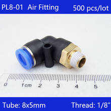 500Pcs of PL8-01 Free shipping, 8mm Push In One Touch Connector 1/8" Thread Pneumatic Quick Fittings 2024 - buy cheap