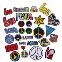 1 pcs patch Love Peace words embroidered iron on patches cloth accessories popular clothing bag hat shoe phone Patches Appliques 2024 - buy cheap