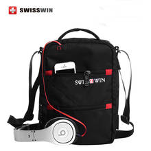 SWISSWIN New Black Small Casual Messenger Crossbody Bag Men's Daily Business Satchel Shoulder Travel Bag 2024 - buy cheap