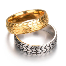 Классическое мужское кольцо в стиле панк из нержавеющей стали, обручальное ювелирное изделие, 6 мм 2024 - купить недорого