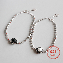 Pulsera de plata de ley 925 con cuentas de perlas, brazalete de joyería fina femenina, brazaletes de estilo Chic WDB041 2024 - compra barato