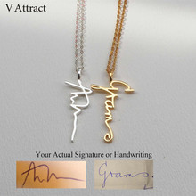 V Attract Handwriting Jewelry Custom Signature Pendant Collier Femme Vertical Personalized Vertical Name Necklace For Women Gift 2024 - buy cheap