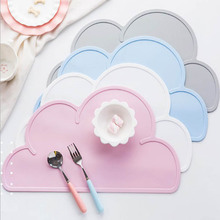 Cloud/Square Shape Placemat Kids Plate Mat Food Grade Silicone Table Pad Waterproof heat insulation Kitchen gadget Easy Cleaning 2024 - купить недорого