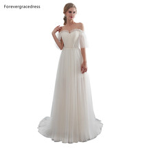 Forevergracedress Off Shoulder Wedding Dresses 2019 New Long Tulle Backless Formal Bride Bridal Gowns Plus Size Custom Made 2024 - buy cheap