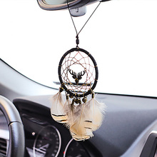 Elk Dreamcatcher Car Mirror Hanging Pendant Trim Car Accessory Interior For Girls Auto Decor Home Adornments Charm Car Ornaments 2024 - buy cheap