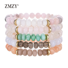 ZMZY New Stretch Bracelet Natural Stone Elastic Bracelet 8MM Natural Stones Beaded Mala Bracelet Drop shipping 2024 - buy cheap