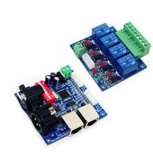 Controlador led RGB para tira de luces led, decodificador de DMX-RELAY-4 canales DC12V RJ45 10A * 4CH dmx512 2024 - compra barato