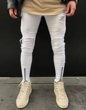 Neverfunction Famous Brand Designer Skinny Ripped Jeans Men Hip Hop Mens White Denim Joggers Knee Holes Washed Destroyed Jeans 2024 - buy cheap