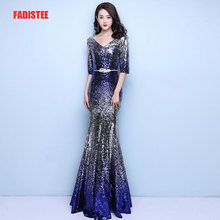 FADISTEE New arrival Evening Dresses Formal vestido de noiva sereia prom party gown long dress half sleeves V-neck bling sequins 2024 - buy cheap