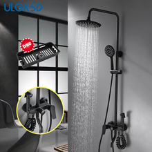 ULGKSD-grifo de ducha negro con bidé, cabezal de ducha ABS, pulverizador de mano, grifo mezclador de agua Para baño caliente y frío 2024 - compra barato