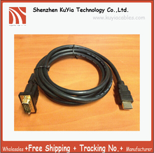 KUYiA envío gratis número de seguimiento HDMI oro macho a VGA HD-15 Cable 6FT 1,8 M HDMI a VGA cable 2024 - compra barato