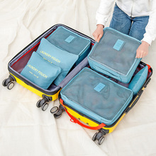 Borrachas organizadoras para viagem 2018, conjunto de bolsas 6 em 1 de alta qualidade, de nylon, à prova d'água, para armazenamento de roupas 2024 - compre barato