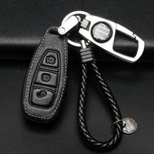 Кожаный Смарт-брелок для ключей Ford Fiesta Focus 3 4 MK3 MK4 Mondeo Ecosport Kuga Focus ST, чехол из цинкового сплава 2024 - купить недорого